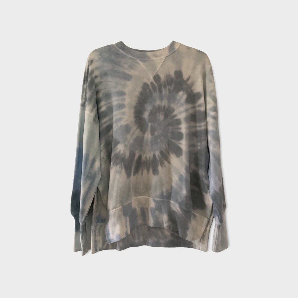 NEW Abercrombie & Fitch Tie-Dye Split-Hem Crew Neck Sweatshirt
